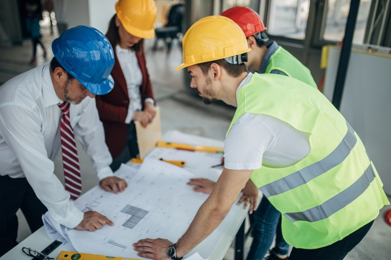 Architects Discussing on Construction Site in South Central Wisconsin